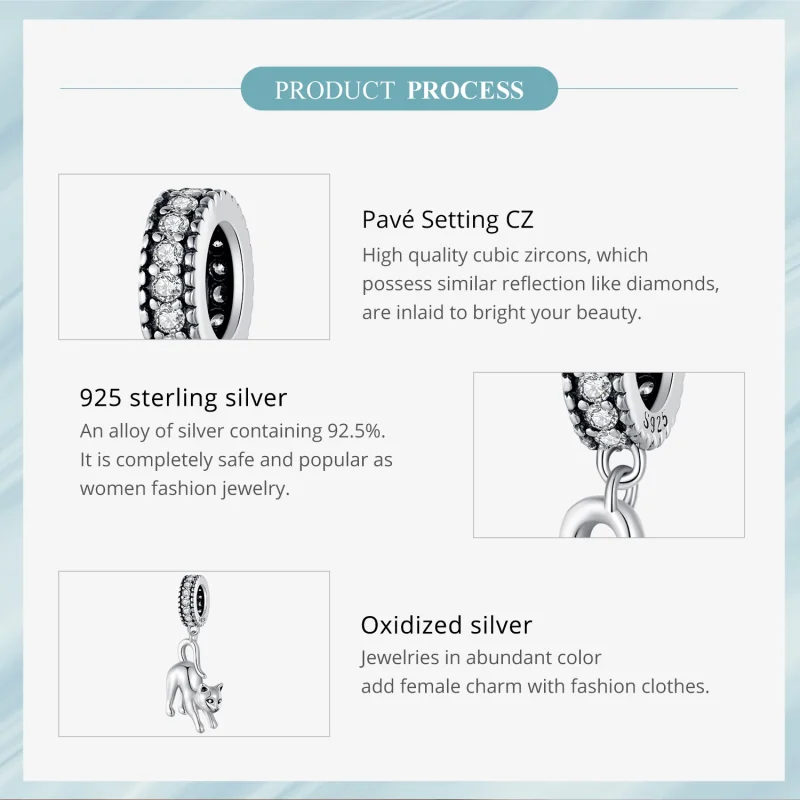 (afbeelding voor) Pandora Stijl Kat Hangertje - SCC2595 - Bekijken 6