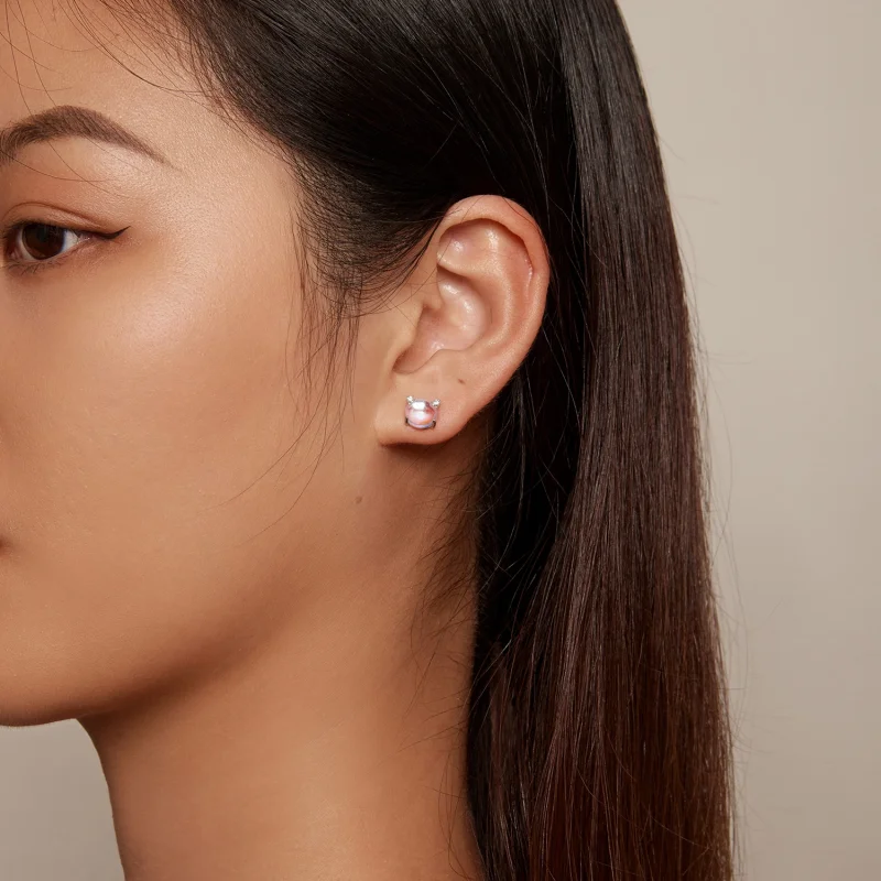 (afbeelding voor) Pandora Stijl Katten Maansteen Studs Oorbellen - SCE1622 - Bekijken 6