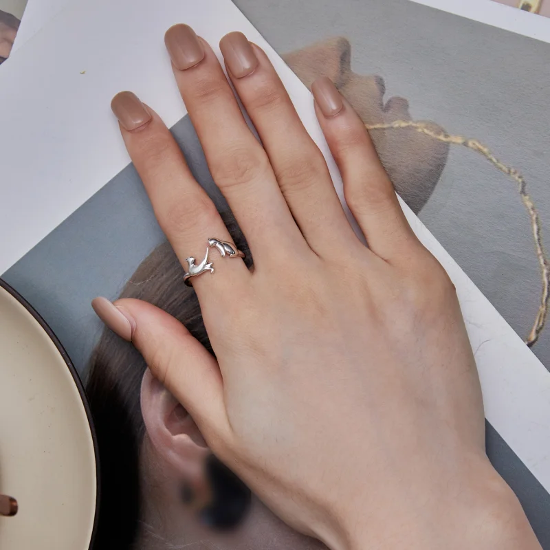 (afbeelding voor) Pandora-stijl katten open ring - SCR917 - Bekijken 7