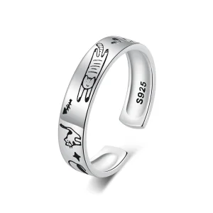 Pandora-stijl Kattendoodle Ring - SCR951-E (afbeelding voor) Pandora-stijl Kattendoodle Ring - SCR951-E