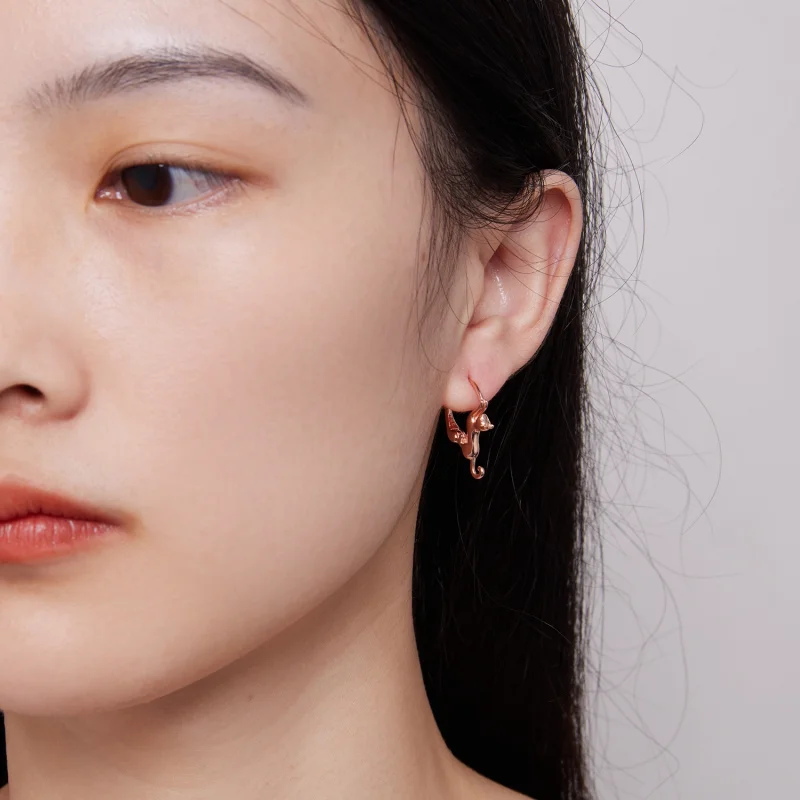 (afbeelding voor) Pandora-stijl kattenhoepeloorbellen - SCE1488-LC - Bekijken 6