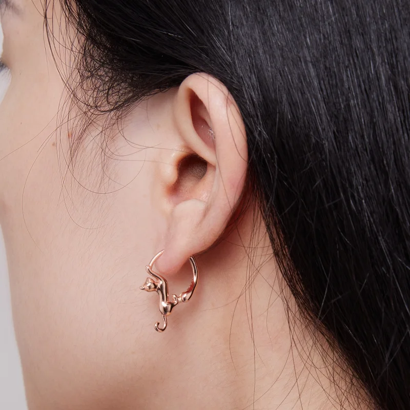 (afbeelding voor) Pandora-stijl kattenhoepeloorbellen - SCE1488-LC - Bekijken 7