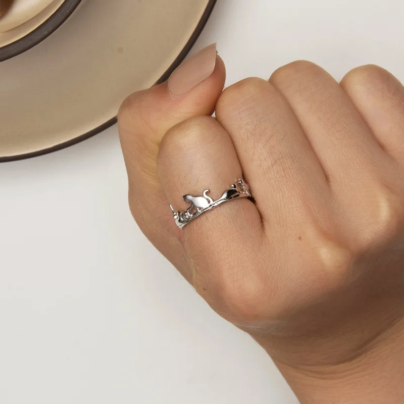 (afbeelding voor) Pandora Stijl Kattenring - SCR944-E - Bekijken 2