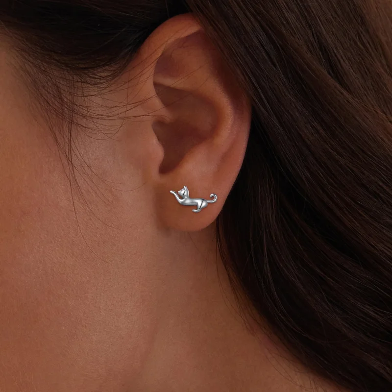 (afbeelding voor) Pandora-stijl Kattenstud-oorbellen - SCE1630 - Bekijken 9