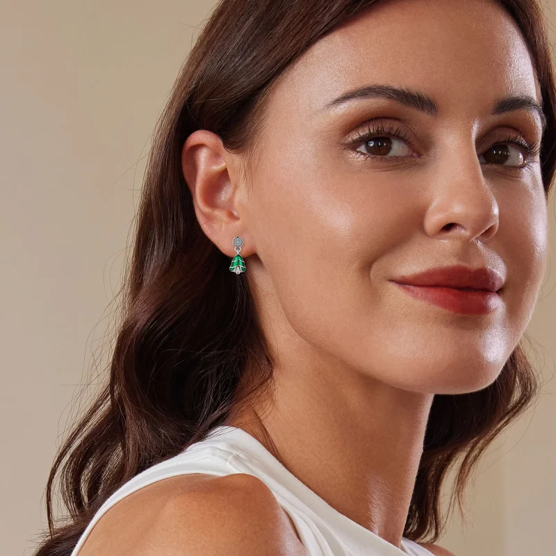 (afbeelding voor) Pandora stijl kerstboom oorbellen - BSE919 - Bekijken 6