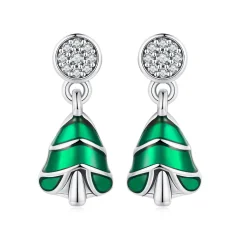 (afbeelding voor) Pandora stijl kerstboom oorbellen - BSE919