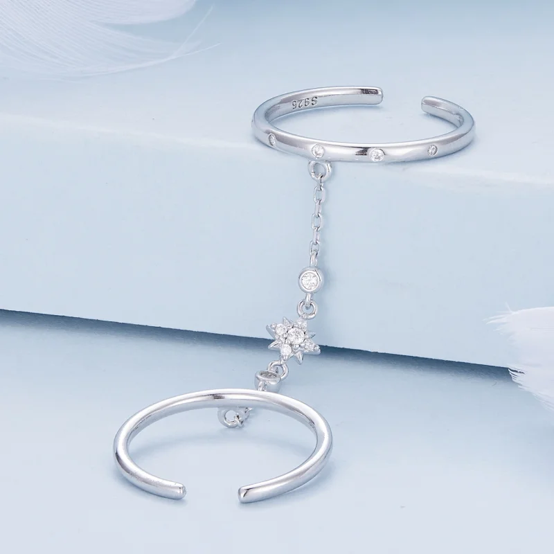 (afbeelding voor) Pandora Stijl Ketting Dubbele Ring Open Ring - BSR405 - Bekijken 3