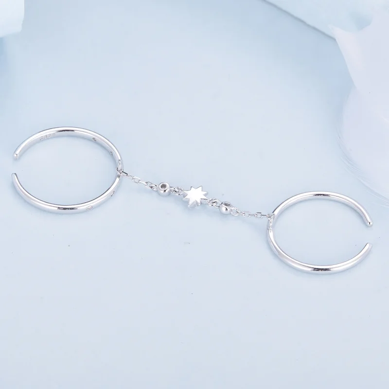 (afbeelding voor) Pandora Stijl Ketting Dubbele Ring Open Ring - BSR405 - Bekijken 4