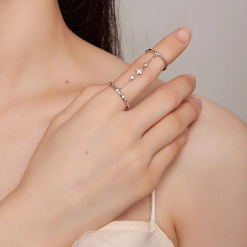 (afbeelding voor) Pandora Stijl Ketting Dubbele Ring Open Ring - BSR405 - Bekijken 5