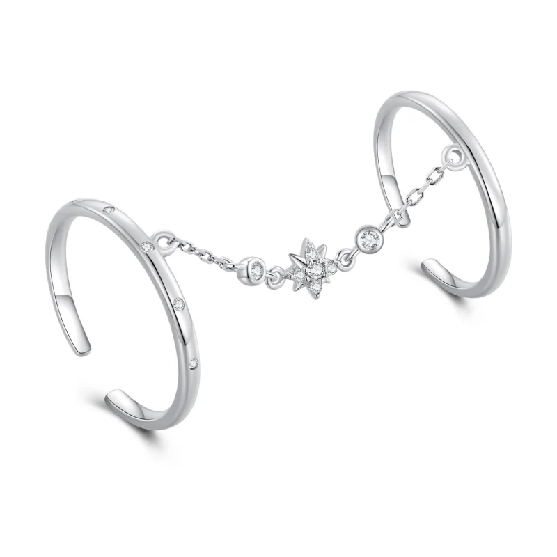 (afbeelding voor) Pandora Stijl Ketting Dubbele Ring Open Ring - BSR405 - Bekijken 8