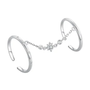 (afbeelding voor) Pandora Stijl Ketting Dubbele Ring Open Ring - BSR405