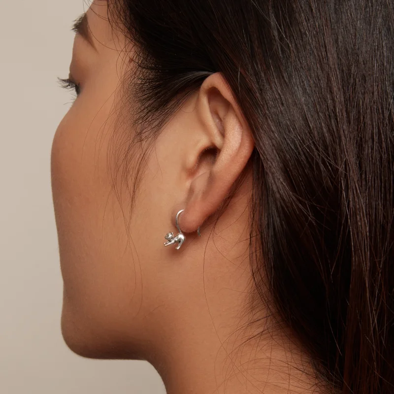 (afbeelding voor) Pandora Stijl Kitten Oorbellen Stud Oorbellen - SCE1618 - Bekijken 6