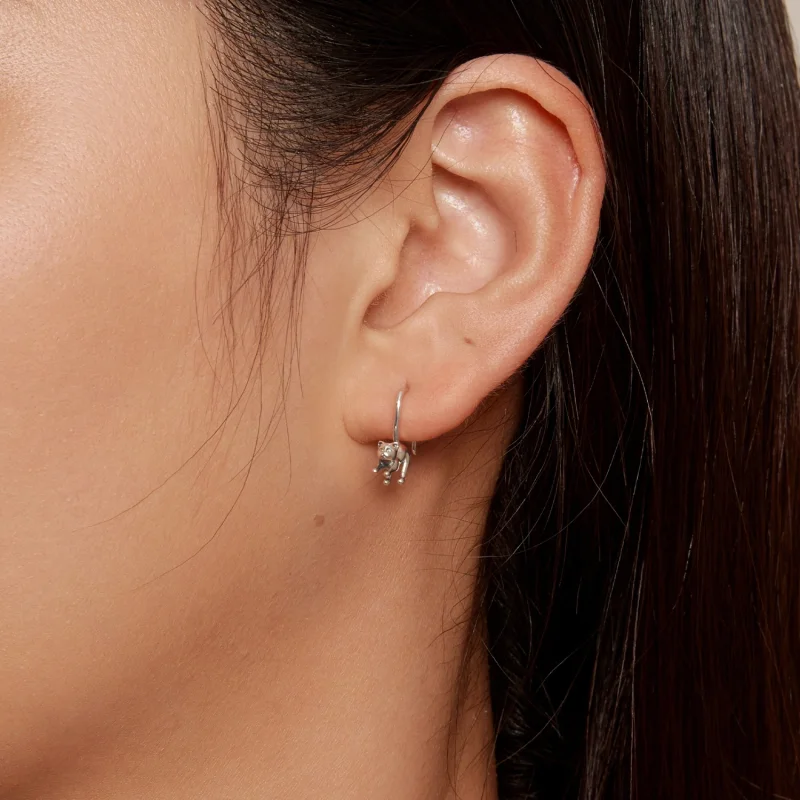 (afbeelding voor) Pandora Stijl Kitten Oorbellen Stud Oorbellen - SCE1618 - Bekijken 8