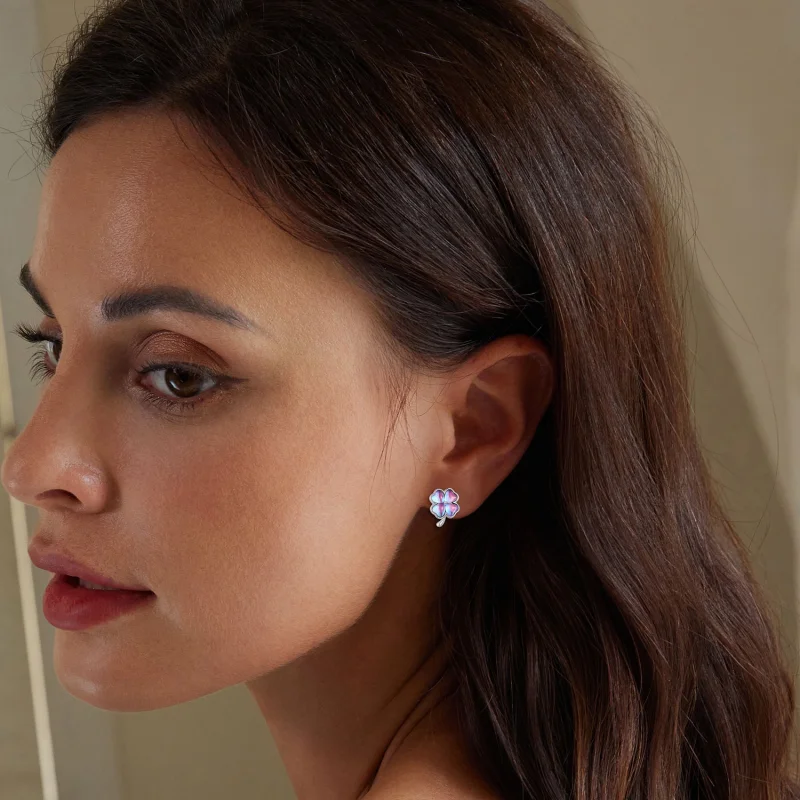 (afbeelding voor) Pandora Stijl Klaver Vier Stud Oorbellen - BSE914 - Bekijken 6