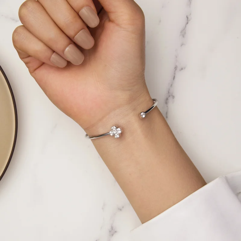 (afbeelding voor) Pandora Stijl Klavertje Vier Open Armband - BSB134 - Bekijken 7