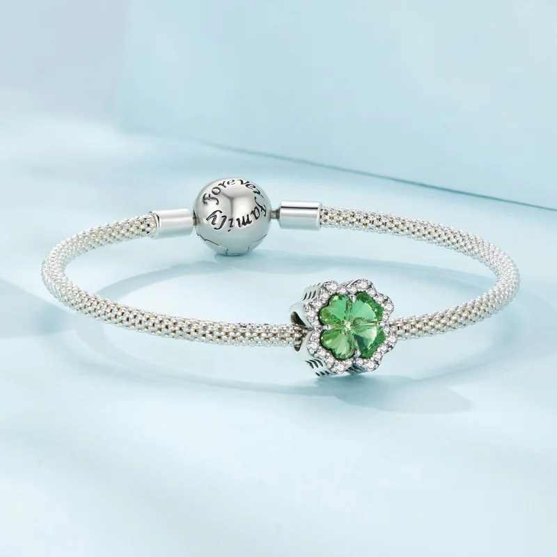 (afbeelding voor) Pandora-stijl klavertjevierbedel - SCC2622 - Bekijken 5