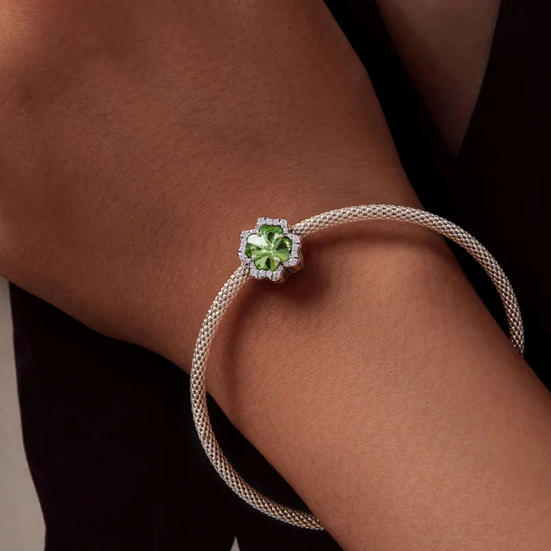 (afbeelding voor) Pandora-stijl klavertjevierbedel - SCC2622 - Bekijken 7