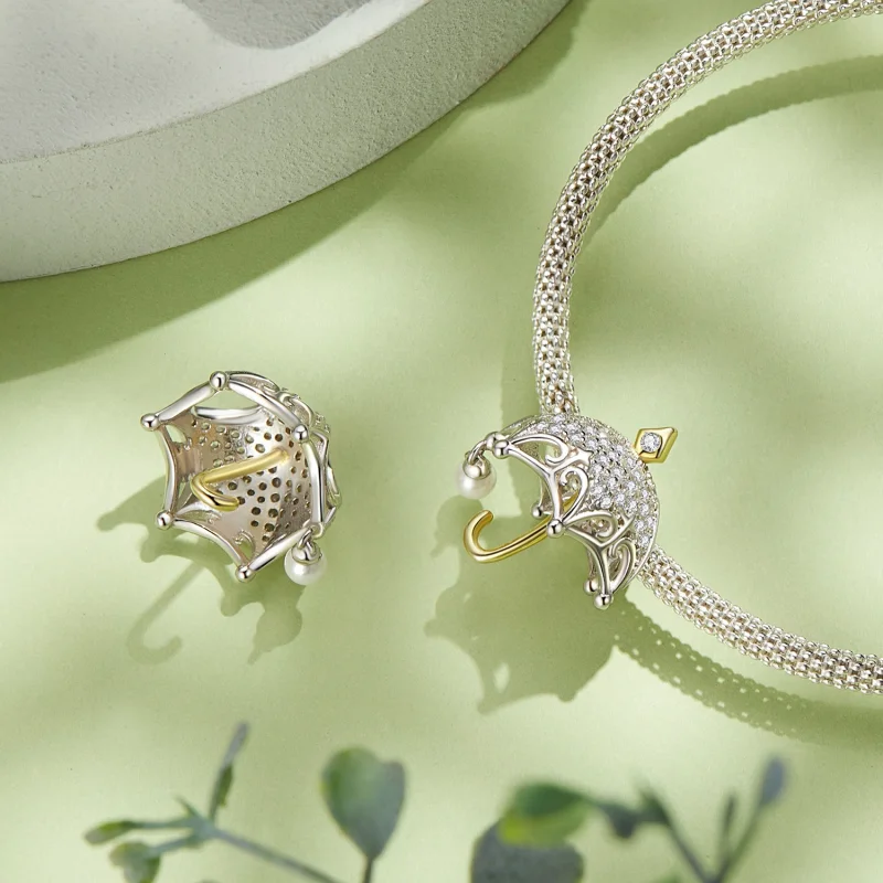 (afbeelding voor) Pandora Stijl Kleine Paraplu Bedel - BSC862 - Bekijken 4