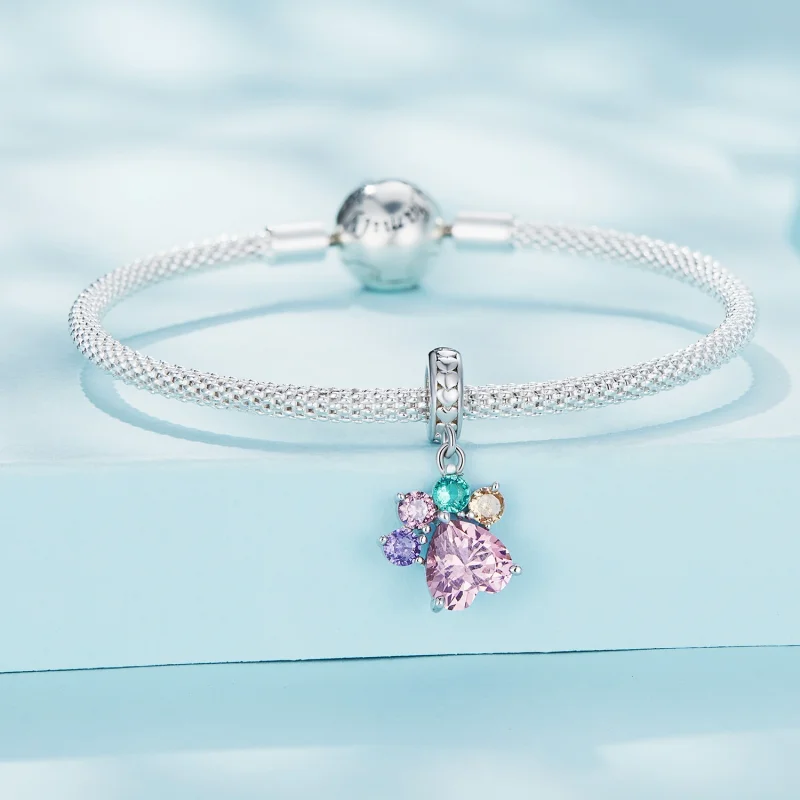 (afbeelding voor) Pandora-stijl Kleurrijke Schattige Klauw Dangle - SCC2478 - Bekijken 3