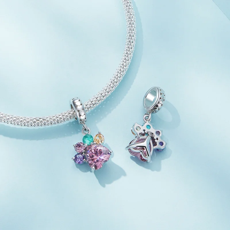 (afbeelding voor) Pandora-stijl Kleurrijke Schattige Klauw Dangle - SCC2478 - Bekijken 4