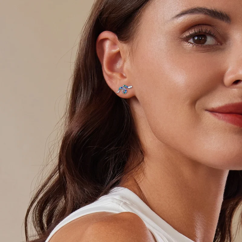 (afbeelding voor) Pandora-stijl Kleurrijke Slange Studs Oorbellen - SCE1633 - Bekijken 8