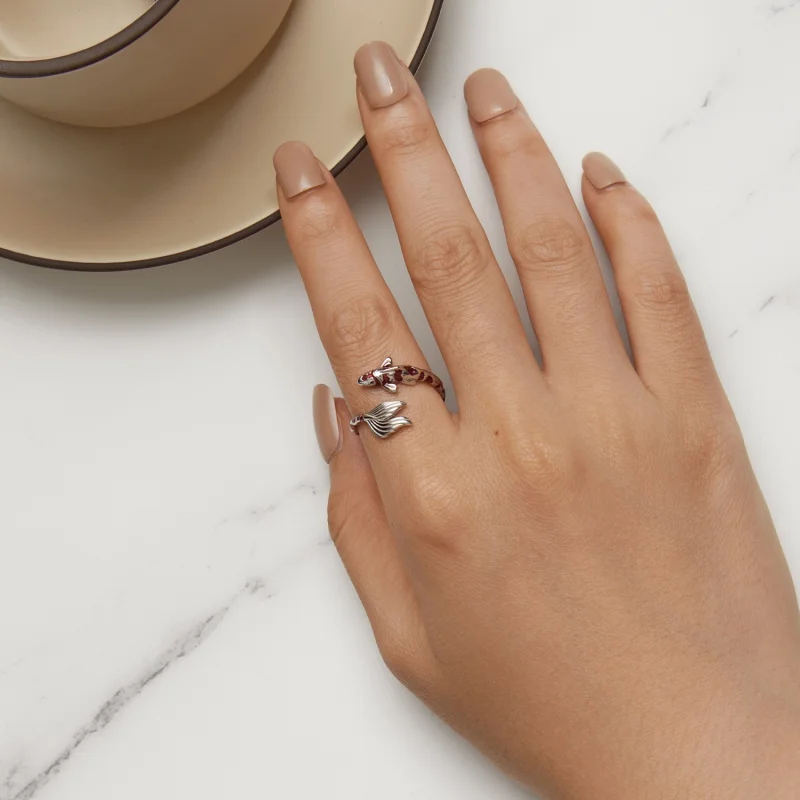 (afbeelding voor) Pandora Stijl Koi Open Ring - BSR474-E - Bekijken 6