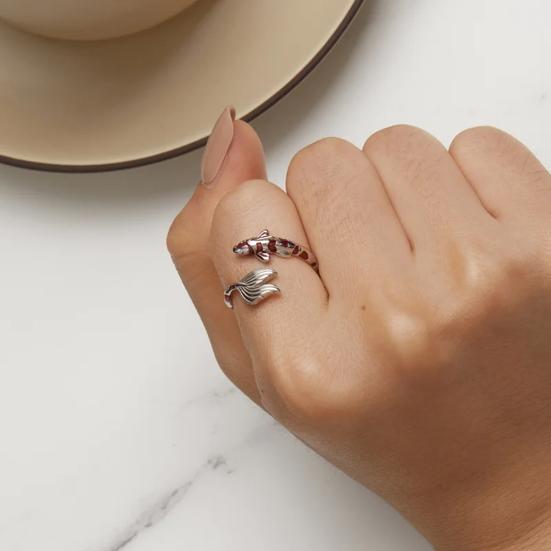 (afbeelding voor) Pandora Stijl Koi Open Ring - BSR474-E - Bekijken 7