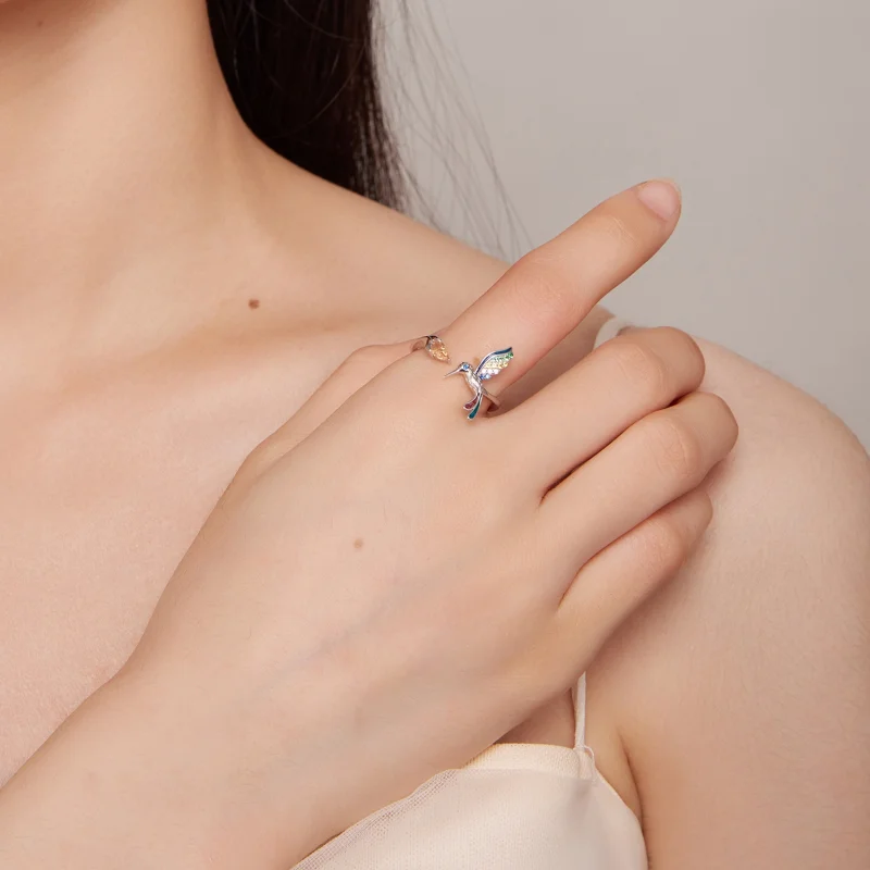 (afbeelding voor) Pandora Stijl Kolibrie Open Ring - BSR391 - Bekijken 5