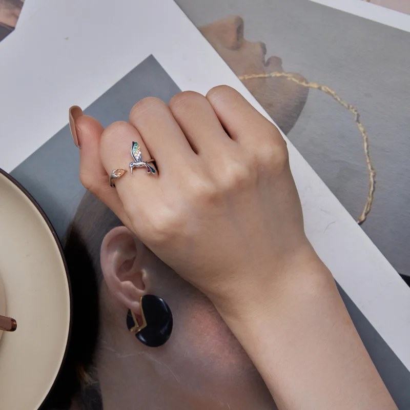 (afbeelding voor) Pandora Stijl Kolibrie Open Ring - BSR391 - Bekijken 7