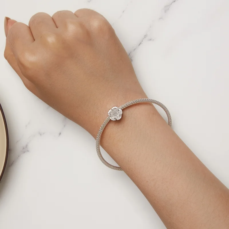 (afbeelding voor) Pandora-stijl Kristallen Roos Bedel - BSC904 - Bekijken 4