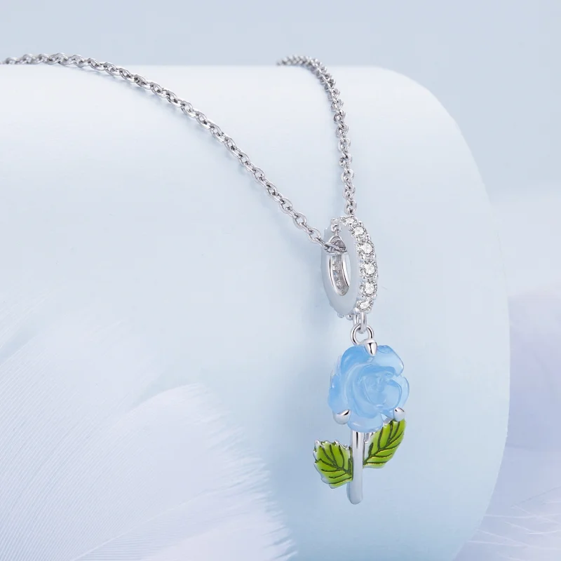 (afbeelding voor) Pandora Stijl Kristallen Roos Hanger - BSC824-BU - Bekijken 2