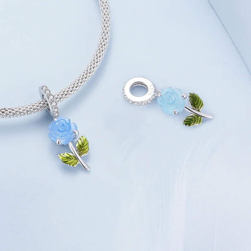 (afbeelding voor) Pandora Stijl Kristallen Roos Hanger - BSC824-BU - Bekijken 4