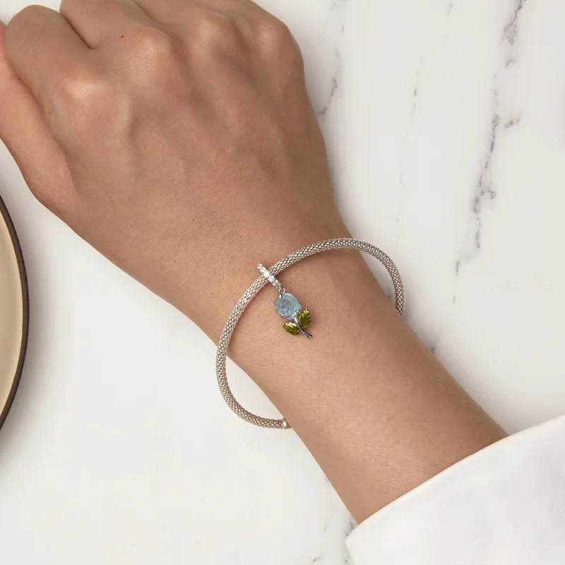 (afbeelding voor) Pandora Stijl Kristallen Roos Hanger - BSC824-BU - Bekijken 5