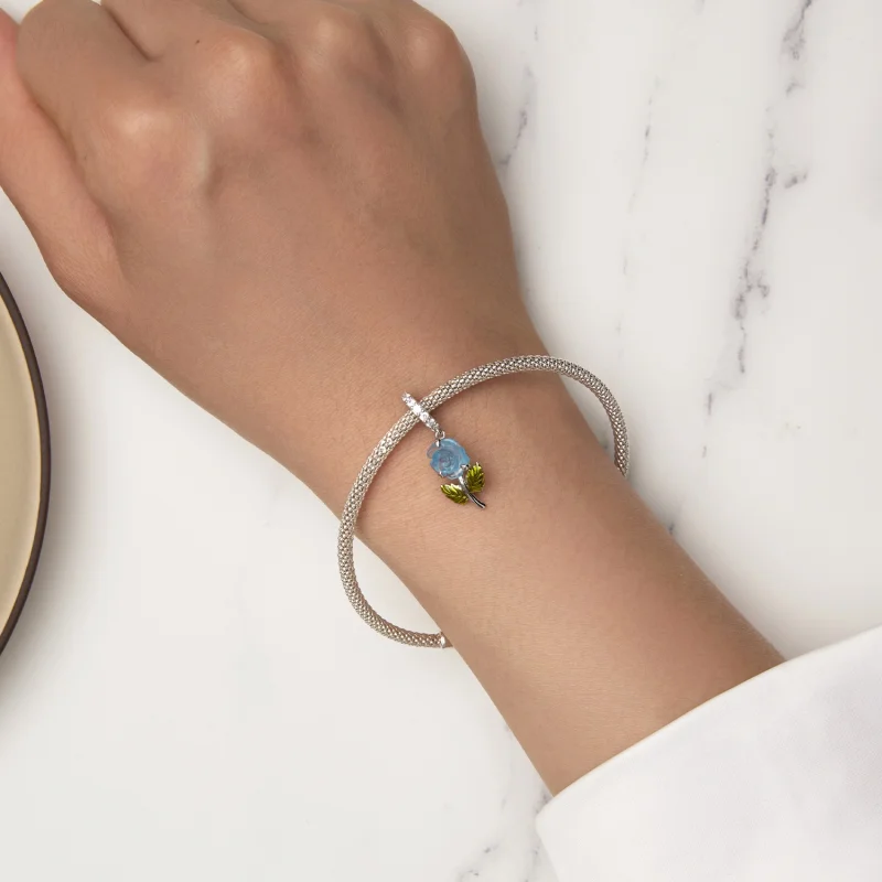 (afbeelding voor) Pandora Stijl Kristallen Roos Hanger - BSC824-BU - Bekijken 6