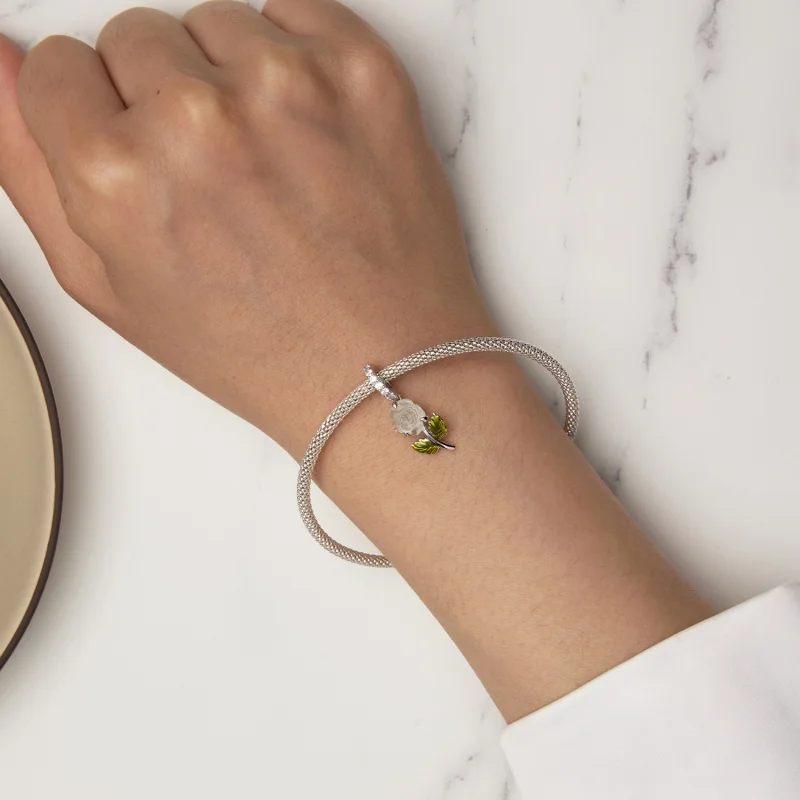 (afbeelding voor) Pandora Stijl Kristallen Roos Hanger - BSC824-BU - Bekijken 7