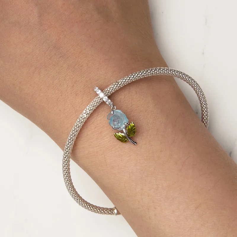 (afbeelding voor) Pandora Stijl Kristallen Roos Hanger - BSC824-BU - Bekijken 8