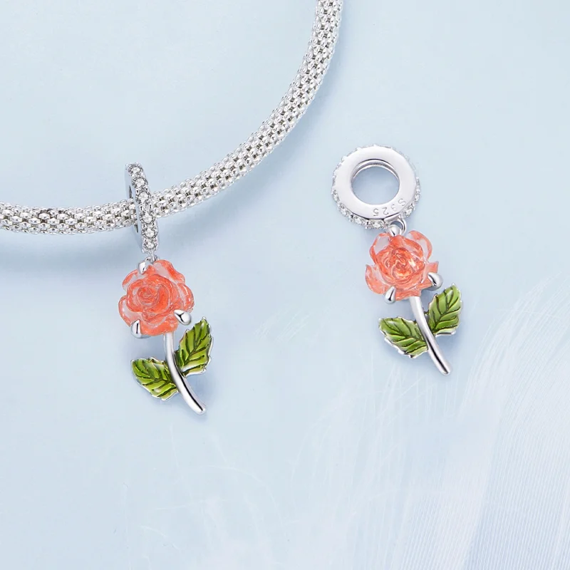 (afbeelding voor) Pandora Stijl Kristallen Roos Hanger - BSC824-OG - Bekijken 4