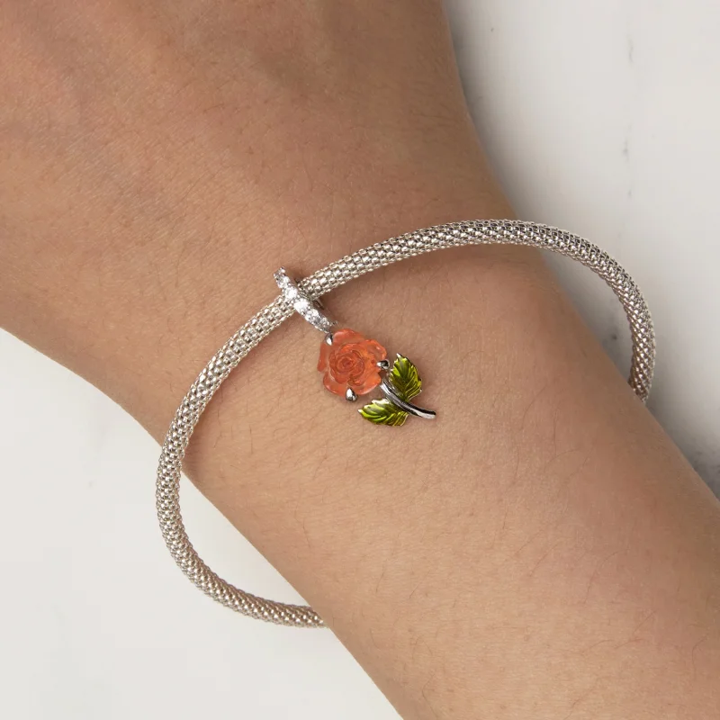 (afbeelding voor) Pandora Stijl Kristallen Roos Hanger - BSC824-OG - Bekijken 6