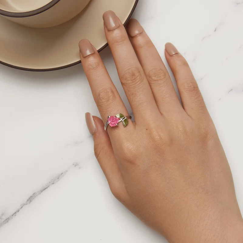 (afbeelding voor) Pandora-stijl Kristallen Roze Open Ring - BSR472-PKE - Bekijken 3