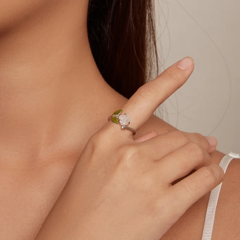 (afbeelding voor) Pandora-stijl Kristallen Roze Open Ring - BSR472-PKE - Bekijken 8