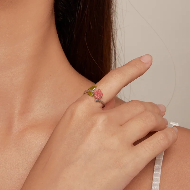(afbeelding voor) Pandora-stijl Kristallen Roze Open Ring - BSR472-PKE - Bekijken 9