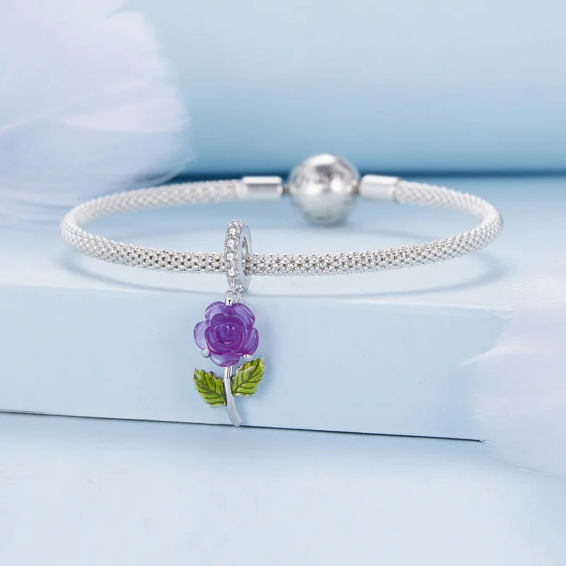 (afbeelding voor) Pandora-stijl Kristallen Rozenhanger - BSC824-VT - Bekijken 3