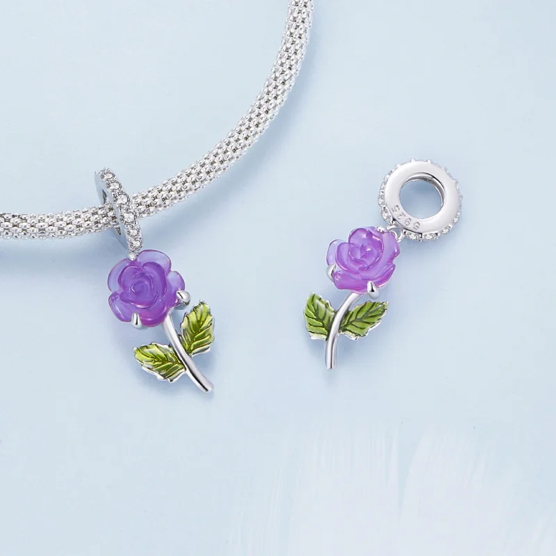 (afbeelding voor) Pandora-stijl Kristallen Rozenhanger - BSC824-VT - Bekijken 4