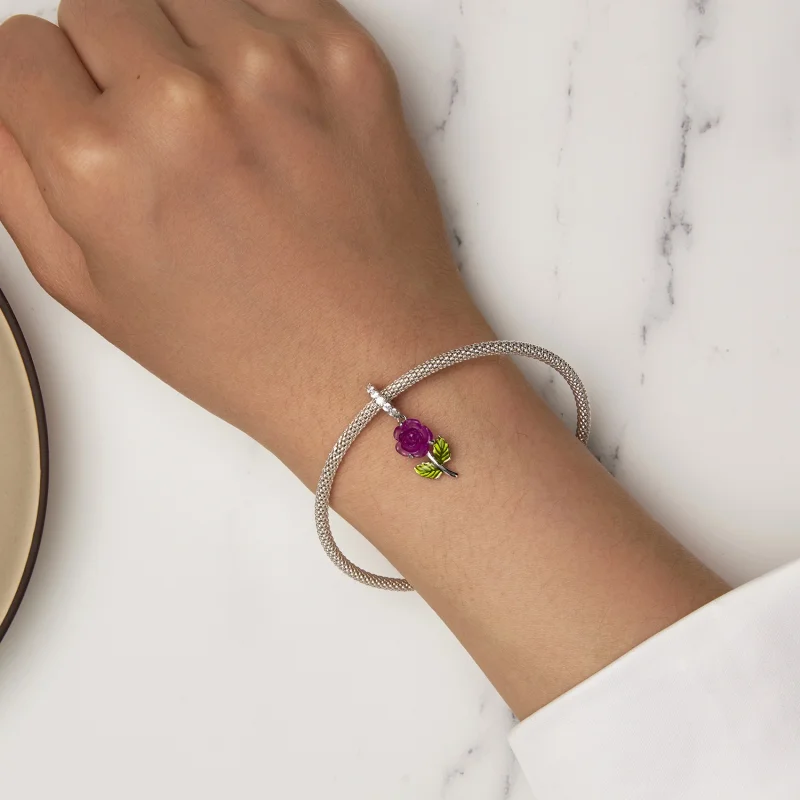 (afbeelding voor) Pandora-stijl Kristallen Rozenhanger - BSC824-VT - Bekijken 5