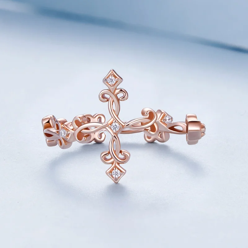 (afbeelding voor) Pandora Stijl Kruis-Zilveren Ring - BSR041-C - Bekijken 3