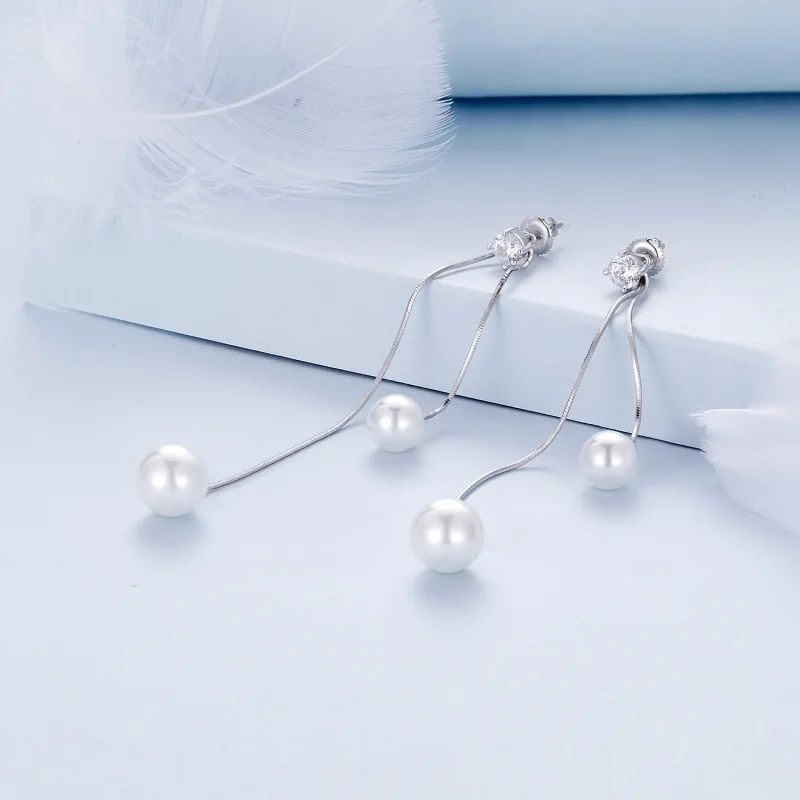 (afbeelding voor) Pandora-stijl kwast kralen hangende oorbellen - BSE890 - Bekijken 2