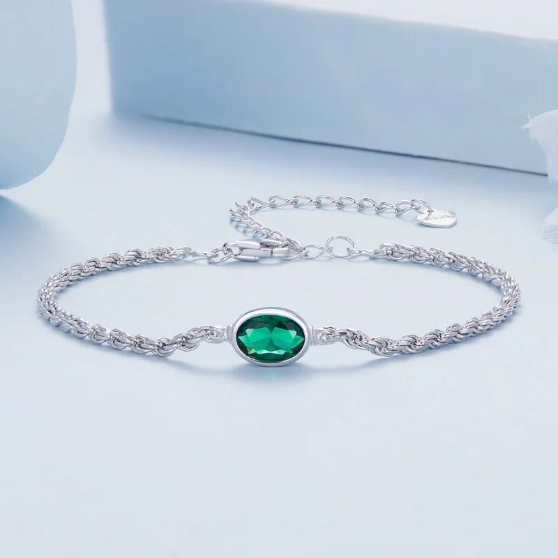 (afbeelding voor) Pandora-stijl Licht Luxe Groene Zirkonia Chopard Armband - BSB116 - Bekijken 2