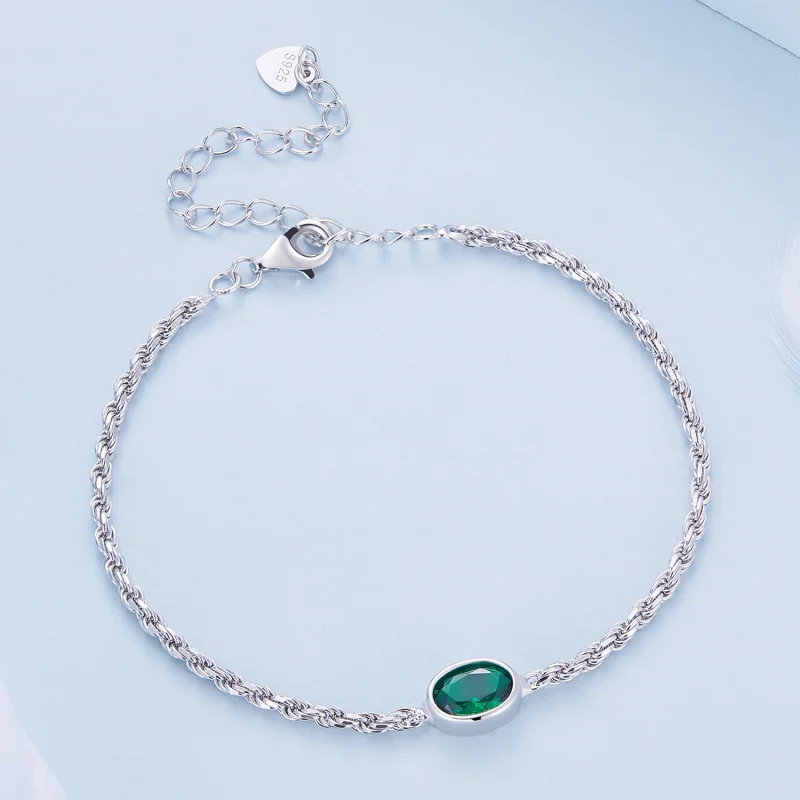 (afbeelding voor) Pandora-stijl Licht Luxe Groene Zirkonia Chopard Armband - BSB116 - Bekijken 3