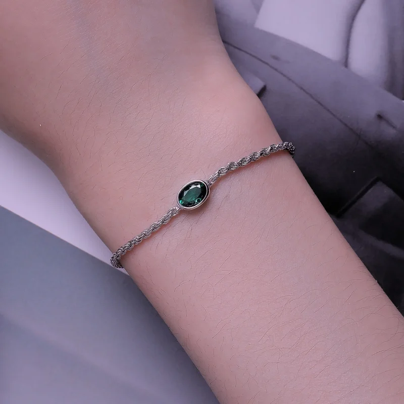 (afbeelding voor) Pandora-stijl Licht Luxe Groene Zirkonia Chopard Armband - BSB116 - Bekijken 5
