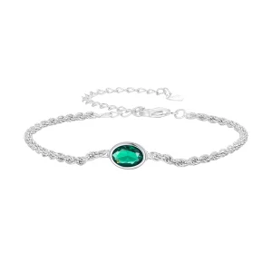 Pandora-stijl Licht Luxe Groene Zirkonia Chopard Armband - BSB116 (afbeelding voor) Pandora-stijl Licht Luxe Groene Zirkonia Chopard Armband - BSB116